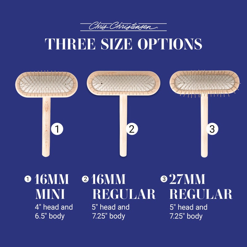 Chris Christensen Original Series 27 mm T-Brush - Dog & Cat Grooming Brush, Groom Like a Professional, Stainless Steel Pins, Lightweight Beech Wood Body, Ground and Polished Tips - Image 4